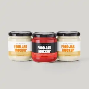 Free Food Glass Jar Mockup (PSD)