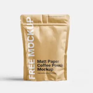 Matt Paper Coffee Pouch Mockup - PSD