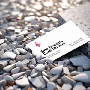 Free Business Card Mockup On Stones (PSD)