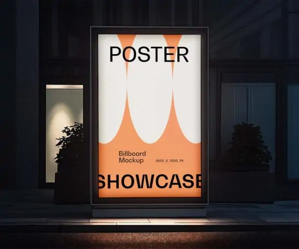 Free Lightbox Frame Poster Mockup (PSD)