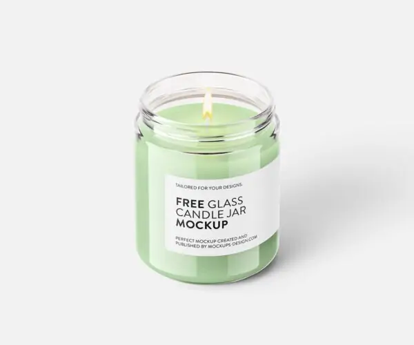 Free Glass Candle Jar Mockup (PSD)