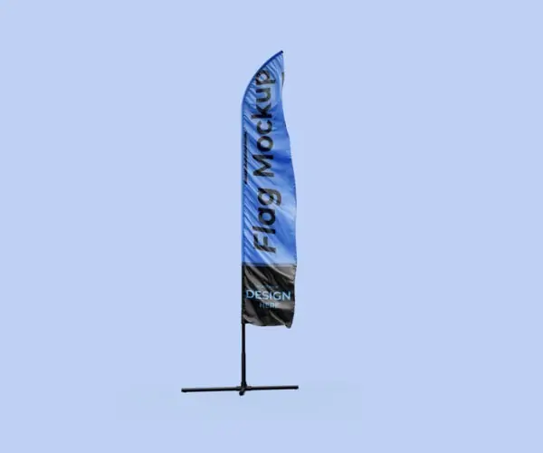 Free Realistic Feather Flag Mockup (PSD)
