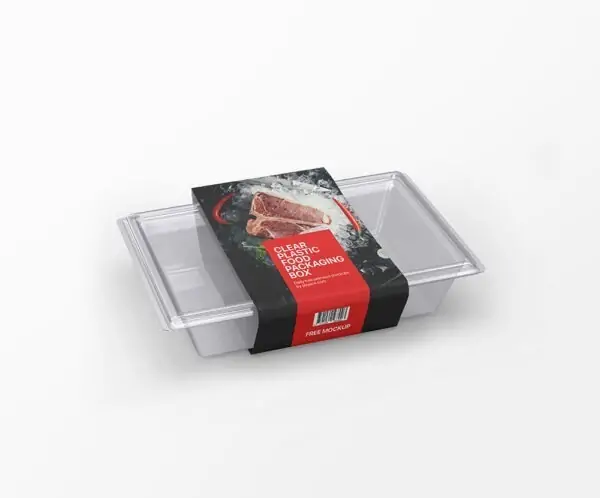 Free Transparent Plastic Food Box Mockup (PSD)
