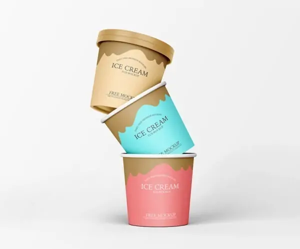 Free Ice Cream Paper Tub Mockup (PSD)