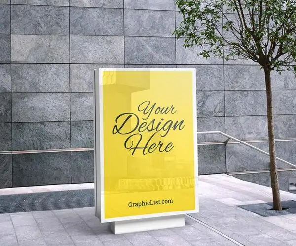Free Outdoor Advertising Frame Mockup (PSD)