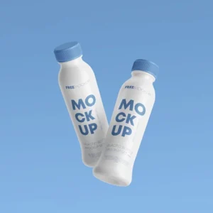 Free 2 Plastic Floating Bottle Mockup (PSD)