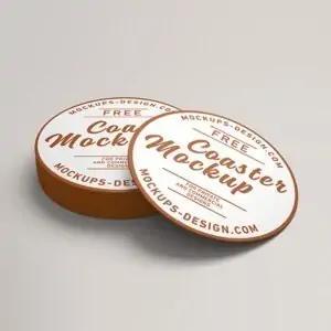 Free Round Coaster Mockup (PSD)