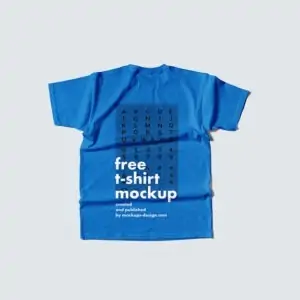 Free Blue Flat T-shirt Mockup (PSD)