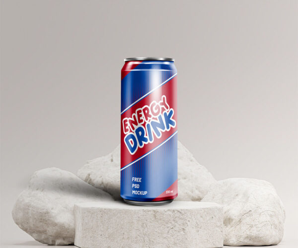 free Soft Drink Can Mockup psd vectoclub